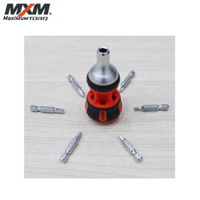 China Plastic Made in Taiwan High Quality 7 in 1 Stubby Multi Bit Ratchet Screwdriver | mini screwdriver set for sale