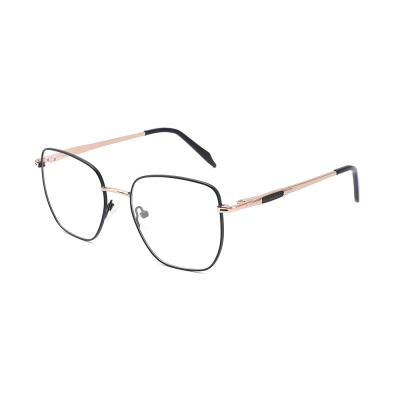 China Black Fashionable Fancy Metal Polygon Perscription Hinge Cable Optical Frames for sale