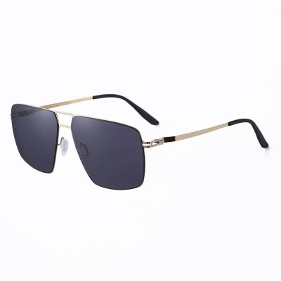 China High Quality New Fashion Double Sunglasses Bridge Men Sunglasses With Metal Frame for sale