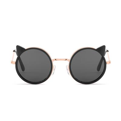 China Fashion sunglasses customized kids cat ear uv400 round shades sunglasses for sale