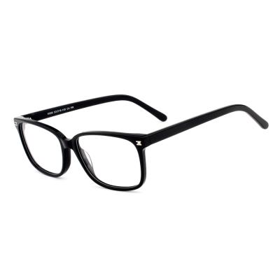 China Fashionable Custom Black Acetate Rectangle Glass Eye Optical Frames For Men for sale