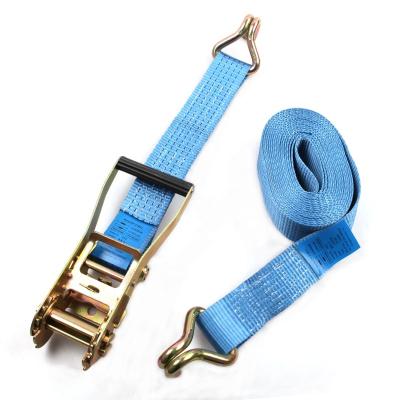 China POT 50mm Truck Ratchet Tie Down Heavy Duty Strap With Double J-Hooks 10000lbs 10m for sale