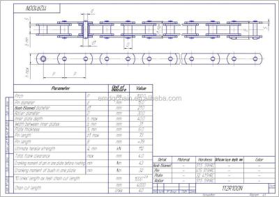 China Iron Russia Standard Metric Large Pitch Conveyor Industrial Chain Chain M112 for sale