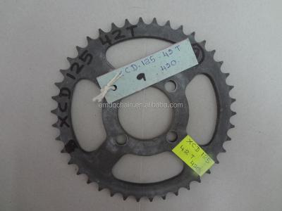 China XCD125 42T 420 Motorcycle Chain And Sprocket Kits For Sri Lanka Market XCD125 42T for sale