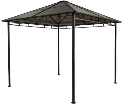 China Easy Assemble Sturdy Outdoor Gazebo Garden Gazebo Aluminum Frame UV50+ Party Tent With Brown PC Roof 3*3m for sale