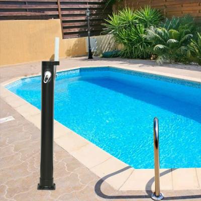 China Best Selling High Pressure Water Saving Thermostatic Freestanding Black Color 8L Outdoor Garden Pool Solar Shower for sale