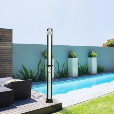 China Wholesale High Pressure Solo Outdoor Cabin PVC/ABS/CU/Metal 38L Shower System Seaside Water Saving Garden Straight Shower Column for sale