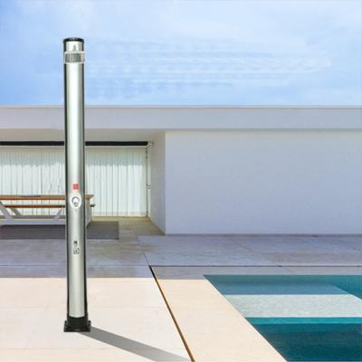 China Water saving China manufacture 38L outdoor high pressure swimming pool solar shower with washfoot jet feature for sale