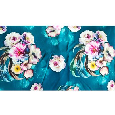 China Feinai cheap price 100D spandex print polyester woven fabric metallic hot sale super soft foil prints fabric for sale