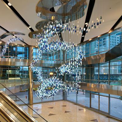 China Luxury custom creative restaurant lamp villa hotel chandelier art glass chandelier for sale