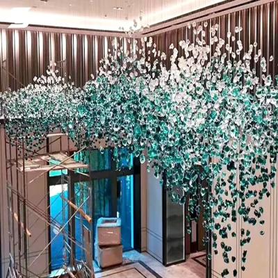 China Large luxury custom decoration Crystal Round Led Chandelier Light luxury project banquet hotel lobby villa for sale