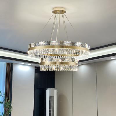 China New 2022 modern modern contemporary lighting classic vintage Crystal Chandelier gold hotel drop design villa fashion for sale