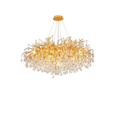 China 2022 Modern New Design Contemporary Classic Room Decoration Pendant Lights Modern Luxury Home Gold Led Crystal Chandelier for sale