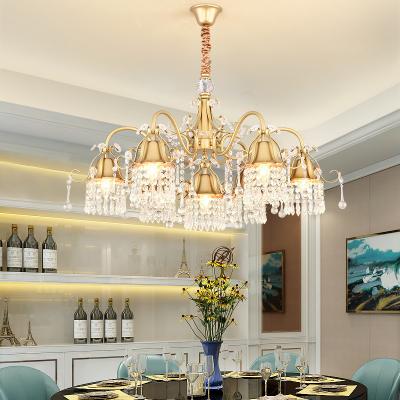 China Modern Contemporary Branch Bean Designer Room Decoration Gold Crystal Pendant Lights Led Crystal Chandelier for sale