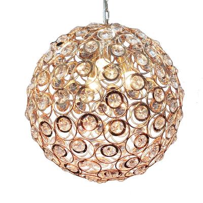 China Luxurious Ball Pendant Light Home Decoration Pendant Lights Gold Or Chrome Luxury Fancy Modern Store Crystal Chandelier Lighting For Coffee for sale