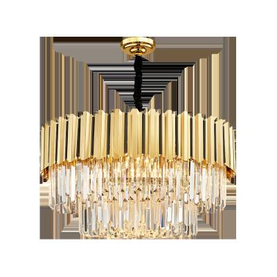 China Luxurious Professional Grade Restaunrat Bedroom Decoration Stainless Steel Crystal Chandelier Lighting Indoor Hanging Lights for sale