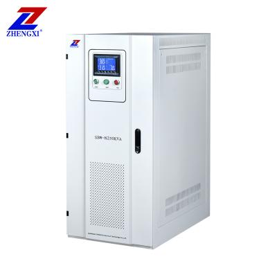 China SVC SBW-N250KVA 3 Phase 250kw LCD Large Power Compensating AC Intelligent Automatic Voltage Regulator Stabilizer for sale