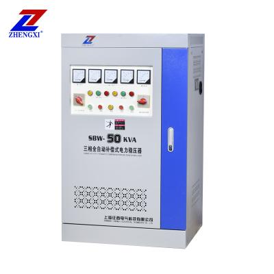 China SVC SBW-80KVA 3 Phase Intelligent AC Power SVC Automatic Voltage Stabilizer Compensating Servo Regulator for sale