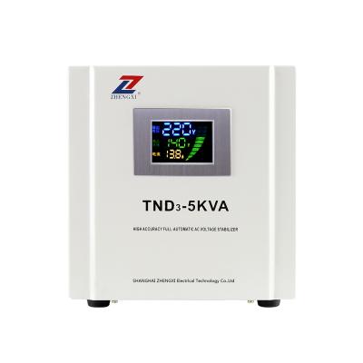 China 5KW Intelligence Single Phase AC Voltage Stabilizer SVC TND3-5KVA Automatic Regulator Normal Type for sale