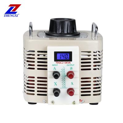 China SVC TDGC2-5KVA 0-250AC Output Single Phase Adjustable Manual Variac Transformer Toroidal Voltage Regulator for sale