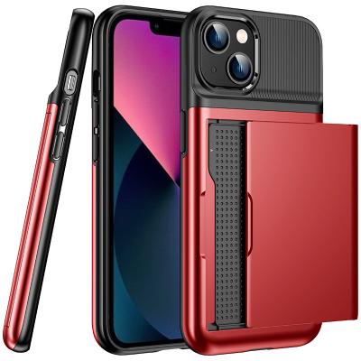 China New Quality Shockproof PC TPU Waist Wallet Card Slot Hybrid Phone Case For iPhone 13 12 11 X XR XS Max Cases Bumper for sale