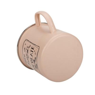 China Sustainable High Quality Enamel Camping Mug With Stainless Steel Rim for sale