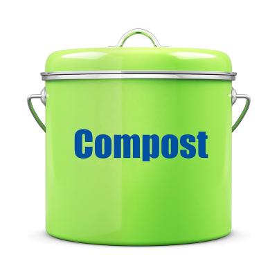 China Sustainable Galvanized Metal Recycling Food Waste Kitchen Compost Bucket Compost Bin With Charcoal Filter for sale