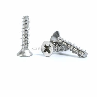 China 18-8 Flat Head Stainless Steel Flat Head Thread Forming Screws For Brittle Plastic #4-24PX1/2 96068A105 for sale