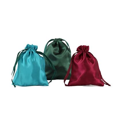 China Custom Logo Large Luxury Satin Drawstring Rope Handle Dust Bag For Shoe Handbags for sale