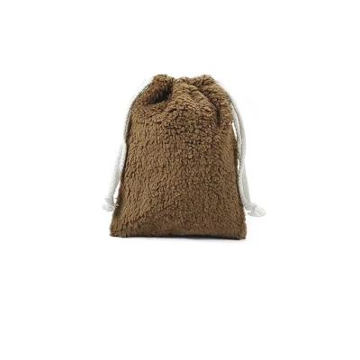 China Logo lambwool small exquisite workmanship drawstring personalized bundling twine bag for sale