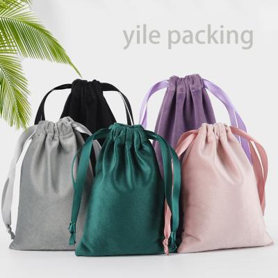 China Luxury Drawstring Jewelry Packaging Pouch Wedding Gift Velvet Jewelry Pouch Bag for sale