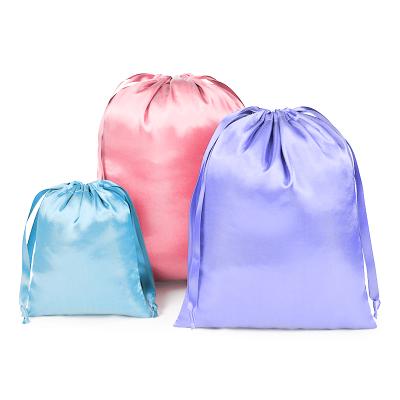 China Satin ready to ship MOQ 501 satin single stitch dust drawstring bag for shoes jewelry gift for sale