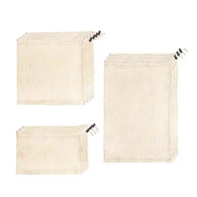 China Eco Friendly Reusable Cotton Mesh Grocery Bags Eco Friendly Twine Bags Natural Grocery Net Shopping for sale