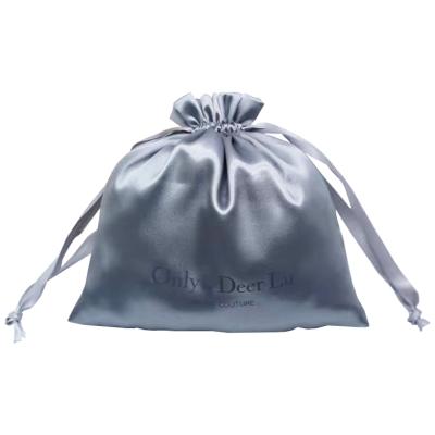 China Clear Fashion Shoe Packaging Bags Christmas Organza Trash Pouch Biodegradable Drawstring Bag Dust Pink Satin Silk Transparent Shoes for sale