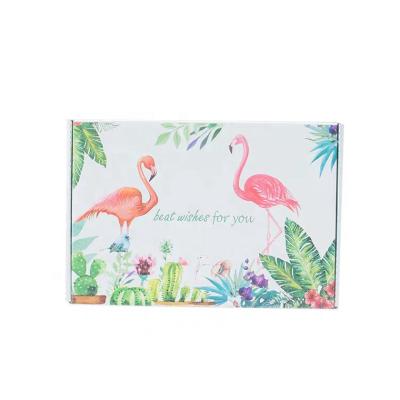 China Recyclable Gift Packaging Flamingo Wedding Printed Corrugated Paper Announcement Display Box for sale