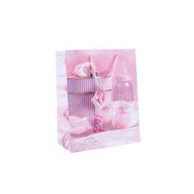 China Recyclable Custom Design Famous Brand Gift Packaging Pink Paper Bag for sale