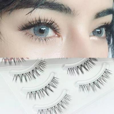 China Natural Soft 5 Pairs Of Clear Invisible Eyelash 3d Mink Eyelash 3d Mink Handmade Clear 3d Strip Eyelash for sale