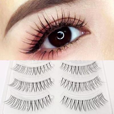 China 2021 OEM Natural Soft Natural Strip 5 Pairs Lashes Super Soft Mink Invisible Strip Eyelashes Faux 3d Mink Lashes Wholesale Seller for sale