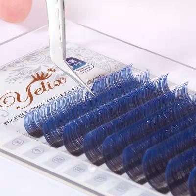 China Natural Soft False Eyelashes Colored Gradient Blue Purple Dense Row Lashes Mink Hair Soft And Comfortable Grafted False Eyelashes Brown for sale