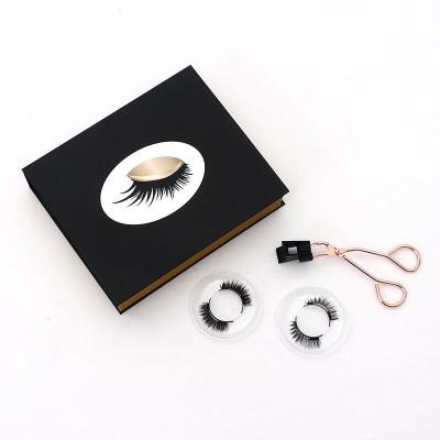 China OEM Natural Soft 2 Pairs Soft Magnetic False Eyelashes Non Stick Magnetic Eyelash Clip Magnetic Eyelashes Without Eyeliner for sale