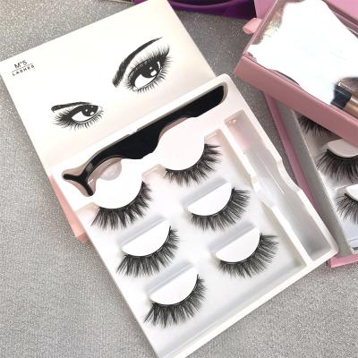 China 2021 Mink Magnetic Eyelashes Vendor Magnetic Natural Soft Eyelashes With Magnetic Eyeliner False Eyelash Set for sale