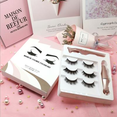 China Natural Soft High Quality Magnetic Lashes Magnetic Private Label Eyelashes Lashes With Tweezers for sale