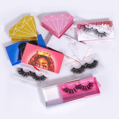 China 5D Natural Soft Fluffy Cross False Eyelashes Real Mink Eyelashes Full Handmade Lashes for sale