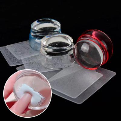 China Easy Apply Silicone Template Stamp For Manicure Clear Nail Art Designs Print Stamp for sale