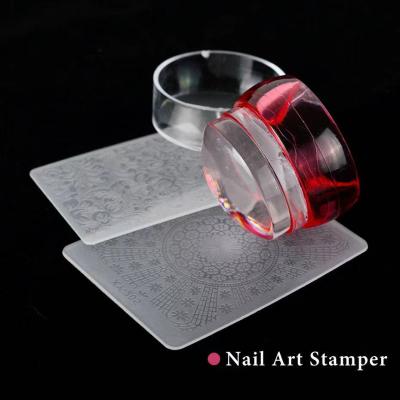 China Easy Apply New Design Silicone Template Stamp With Cover Nail Art Designs Printing Pattern Seal Stamp for sale