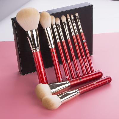 China Easy Apply Amazon Success Custom 10 Piece/Set New Red Makeup Brushes Makeup Brush Set for sale