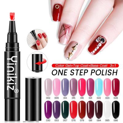 China New Products Eco-friendly 3 In 1 One Step Long Lasting UV Gel Nail Polish Pen For Person Using Lazy Girl With Free Sample for sale