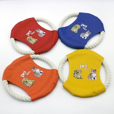 China New Viable Ideas18cm Cotton Rope Dog Chew Hunting Flight Disc Toy for sale