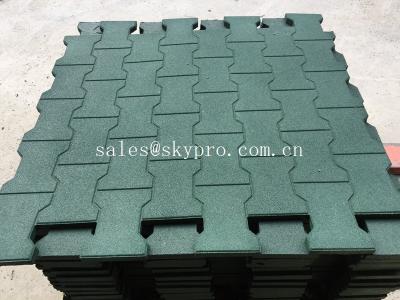 China Training room interlocking tile dogbone crumb flooring Rubber Pavers for sale