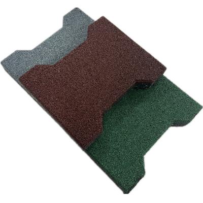 China H-shaped rubber mat for shock absorption dog bone rubber tile for reduce damage outdoor rubber floor tiles for sale